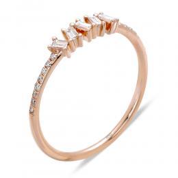 0,19 ct Diamant Baguette-Schliff Ring